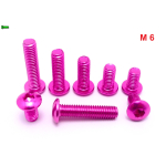 RÓŻOWE ALUMINIOWE ŚRUBY ISO 7380 M6